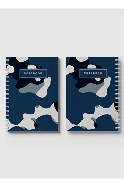 LOWHA دفتر ملاحظات حلزوني مع غلافين أمامي وخلفي صلبين بتصميم تجريدي مموه للجيش