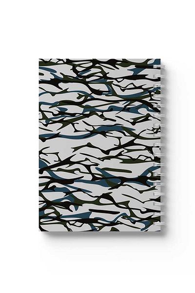 LOWHA Spiral Notebook with Front and Back Hard Covers Featuring Shapes Design