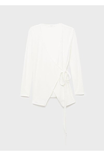 MANGO Woman Ribana bağ detaylı hırka