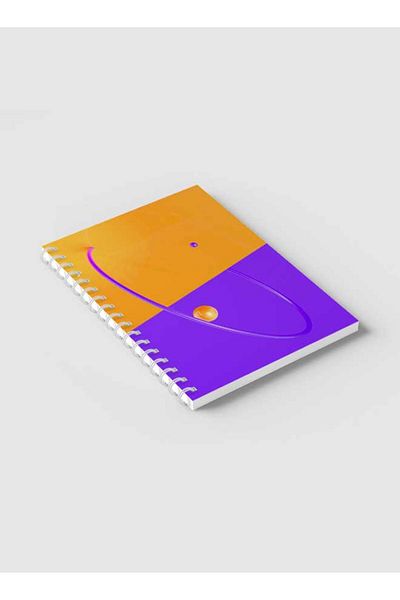 LOWHA Spiral Notebook with Front and Back Hard Covers Featuring D Sphere Design