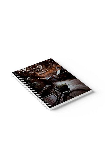 LOWHA Spiral Notebook with Front and Back Hard Covers Featuring Classic Street Design