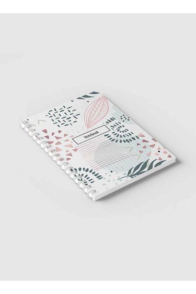 LOWHA Spiral Notebook with Front and Back Hard Covers Featuring Abstract Floral Design
