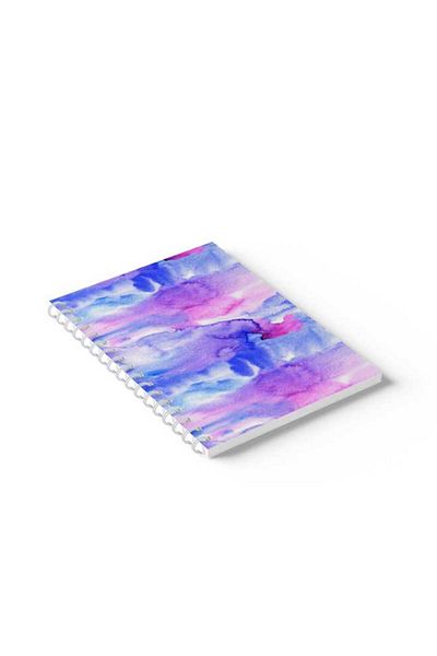 LOWHA Spiral Notebook with Front and Back Hard Covers Featuring Colour Spot Design
