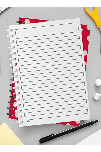 LOWHA دفتر ملاحظات حلزوني مع غلافين أمامي وخلفي صلبين بتصميم نقاط على الطراز الريفي