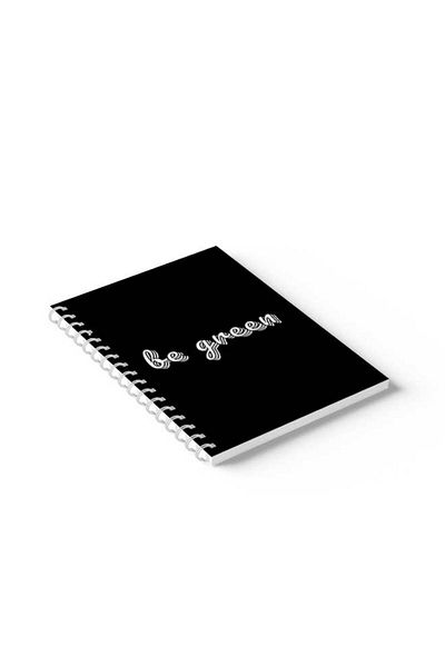 LOWHA Spiral Notebook with Front and Back Hard Covers Featuring Be Green Design