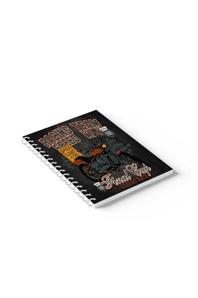LOWHA Spiral Notebook with Front and Back Hard Covers Featuring Racing Team Design