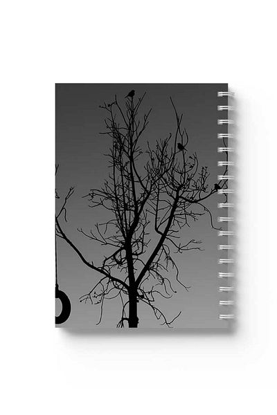LOWHA Spiral Notebook with Front and Back Hard Covers Featuring Tree Design