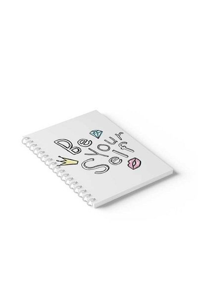 LOWHA Spiral Notebook with Front and Back Hard Covers Featuring Be Yourself Design