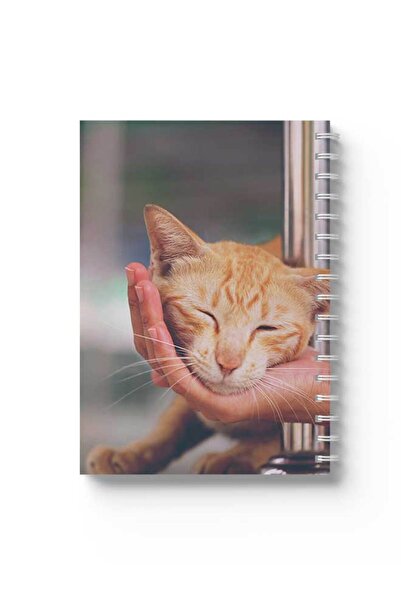 LOWHA دفتر ملاحظات حلزوني مع غلافين أمامي وخلفي صلبين بتصميم قطة