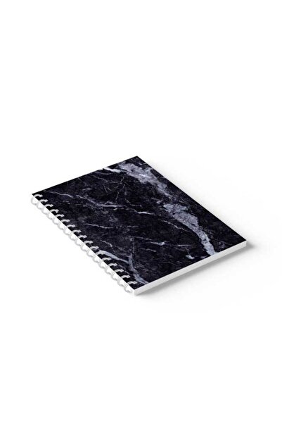 LOWHA دفتر ملاحظات حلزوني مع غلافين أمامي وخلفي صلبين بتصميم رخامي