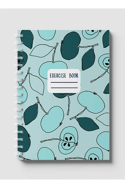 LOWHA Spiral Notebook with Front and Back Hard Covers Featuring Apples Seamless Design