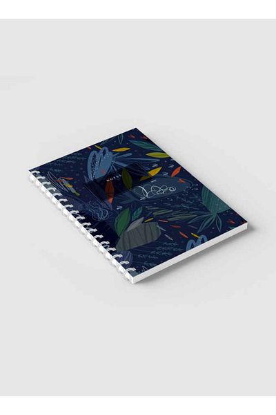 LOWHA Spiral Notebook with Front and Back Hard Covers Featuring Cool Seamless Abstract Design