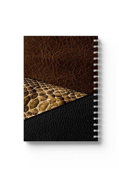 LOWHA Spiral Notebook with Front and Back Hard Covers Featuring Snake Print Design