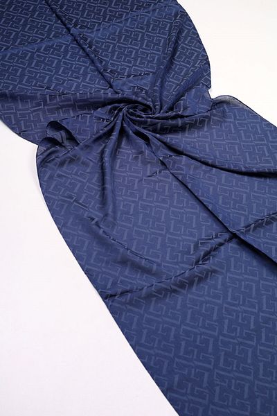 Levidor Self Patterned Italian Jacquard Shawl - Pattern-02 - Navy Blue