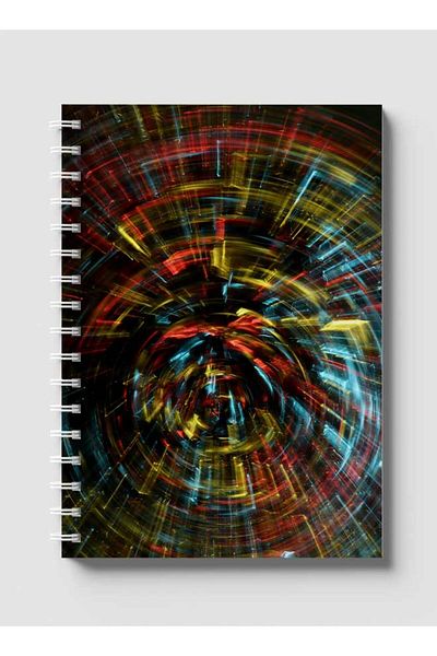 LOWHA Spiral Notebook with Front and Back Hard Covers Featuring Colored Spiral Worm Hole Design