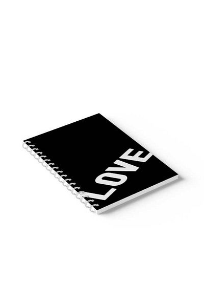 LOWHA Spiral Notebook with Front and Back Hard Covers Featuring Love Design