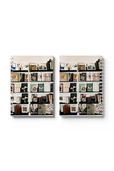 LOWHA دفتر ملاحظات حلزوني مع غلافين أمامي وخلفي صلبين بتصميم كتب