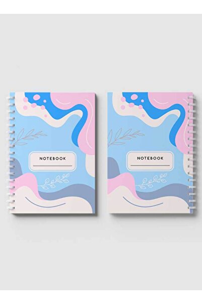 LOWHA Spiral Notebook with Front and Back Hard Covers Featuring Contemporary Abstract Design