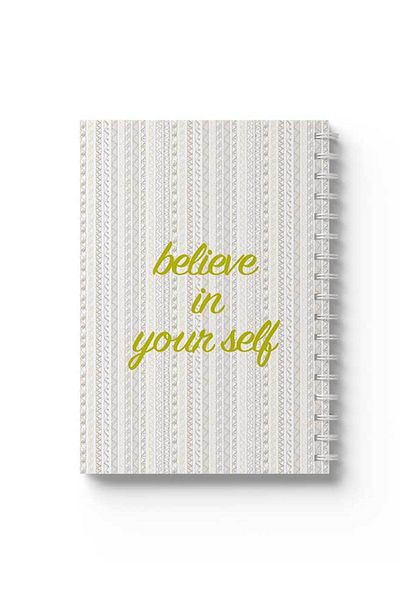 LOWHA Spiral Notebook with Front and Back Hard Covers Featuring Believe in Yourself Design