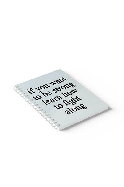 LOWHA Spiral Notebook with Front and Back Hard Covers Featuring If You Want to Be Strong Design