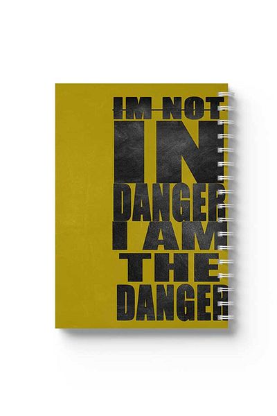 LOWHA Spiral Notebook with Front and Back Hard Covers Featuring I'm Not in Danger Design