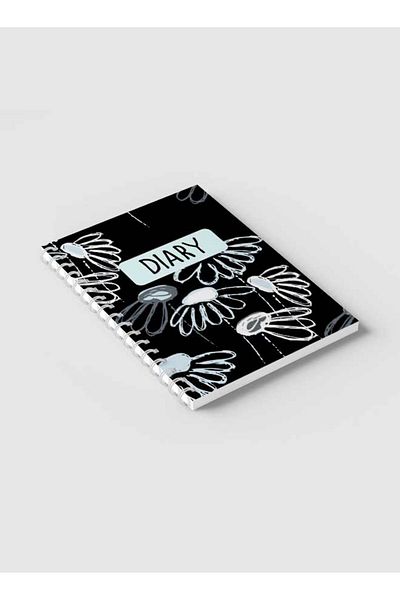 LOWHA Spiral Notebook with Front and Back Hard Covers Featuring Echinacea Flower Design