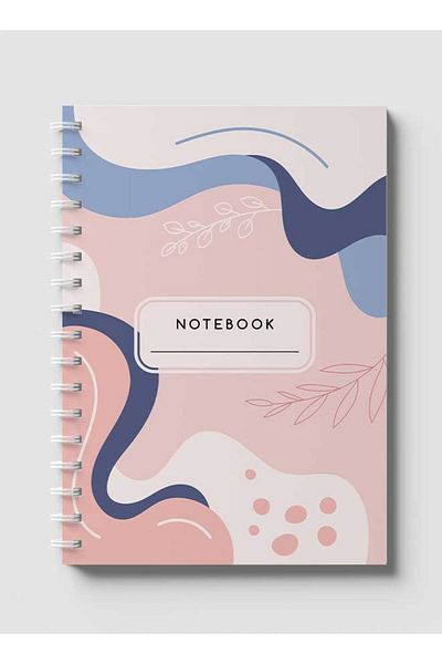 LOWHA Spiral Notebook with Front and Back Hard Covers Featuring Aesthetic Floral Design