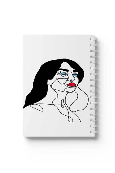 LOWHA Spiral Notebook with Front and Back Hard Covers Featuring Woman Design