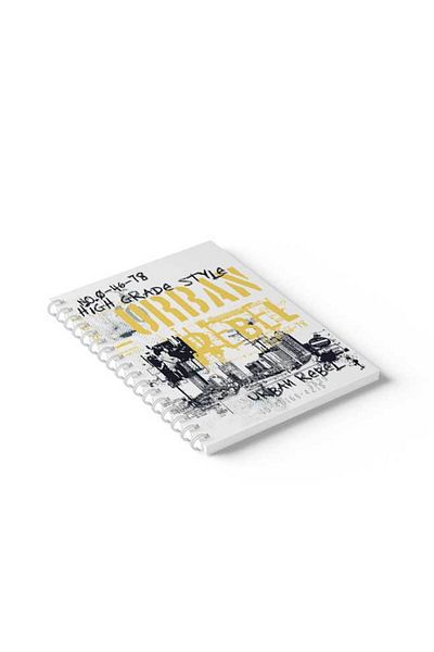 LOWHA Spiral Notebook with Front and Back Hard Covers Featuring Urban Rebel Design