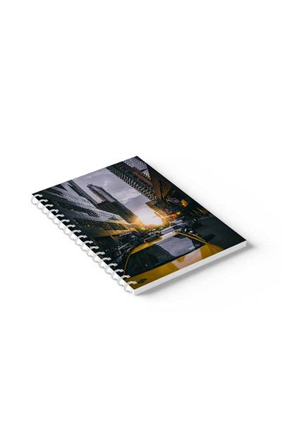 LOWHA Spiral Notebook with Front and Back Hard Covers Featuring Streets Design