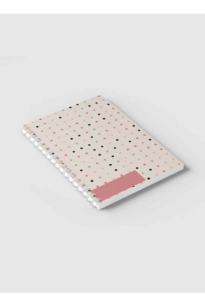 LOWHA Spiral Notebook with Front and Back Hard Covers Featuring Graphic Dots Design