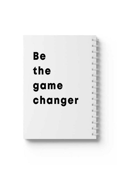 LOWHA Spiral Notebook with Front and Back Hard Covers Featuring Be the Game Changer Design