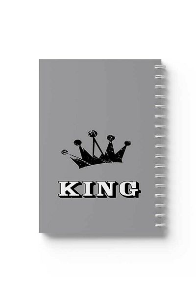 LOWHA Spiral Notebook with Front and Back Hard Covers Featuring king with Crown Design
