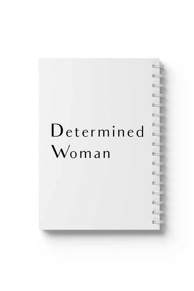 LOWHA Spiral Notebook with Front and Back Hard Covers Featuring Determind Woman Design