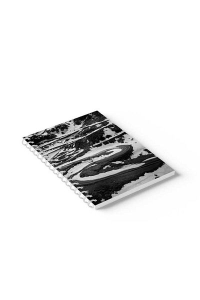 LOWHA Spiral Notebook with Front and Back Hard Covers Featuring Snow Road Design