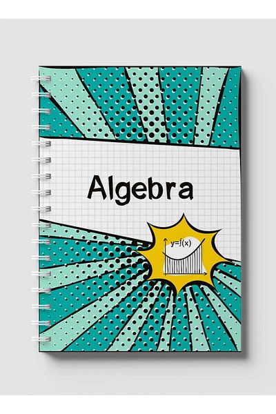 LOWHA Spiral Notebook with Front and Back Hard Covers Featuring Algebra Dots Design