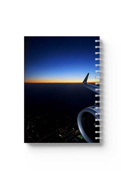LOWHA Spiral Notebook with Front and Back Hard Covers Featuring View From Plane Design