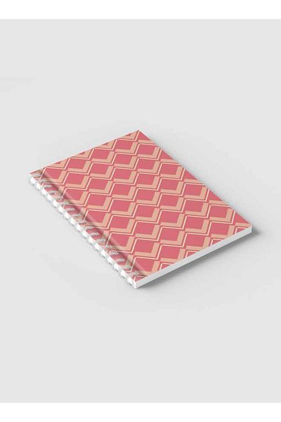 LOWHA Spiral Notebook with Front and Back Hard Covers Featuring Abstract V Line Design