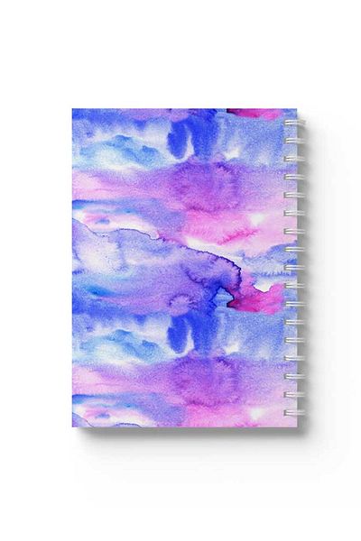 LOWHA Spiral Notebook with Front and Back Hard Covers Featuring Colour Spot Design