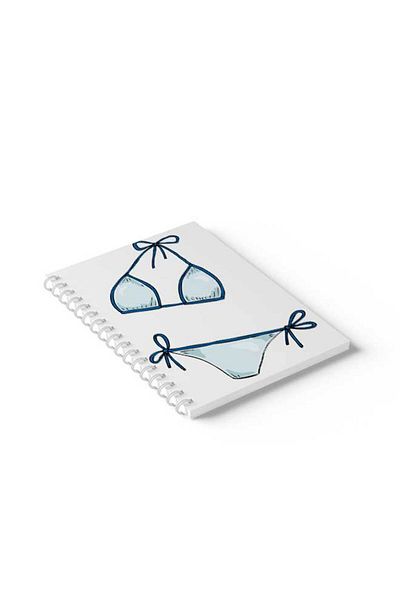LOWHA Spiral Notebook with Front and Back Hard Covers Featuring Swimsuit Design