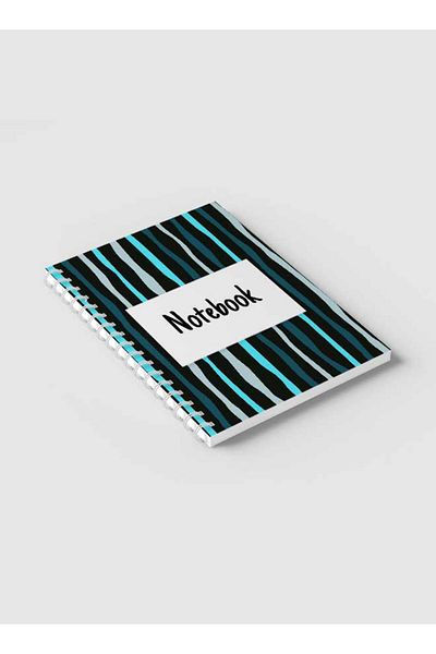 LOWHA Spiral Notebook with Front and Back Hard Covers Featuring Colorful Striped Design