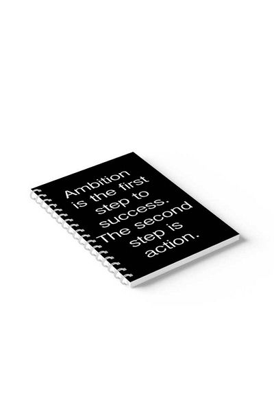 LOWHA Spiral Notebook with Front and Back Hard Covers Featuring English Quote Design