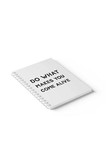 LOWHA Spiral Notebook with Front and Back Hard Covers Featuring Do What Makes Youy Come Alive Design