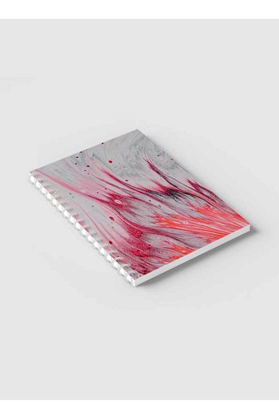 LOWHA Spiral Notebook with Front and Back Hard Covers Featuring Liquid Colored Design