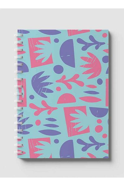 LOWHA Spiral Notebook with Front and Back Hard Covers Featuring Pastel EBook Design