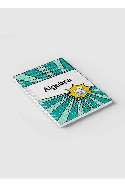 LOWHA Spiral Notebook with Front and Back Hard Covers Featuring Algebra Dots Design