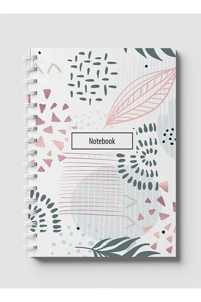 LOWHA Spiral Notebook with Front and Back Hard Covers Featuring Abstract Floral Design