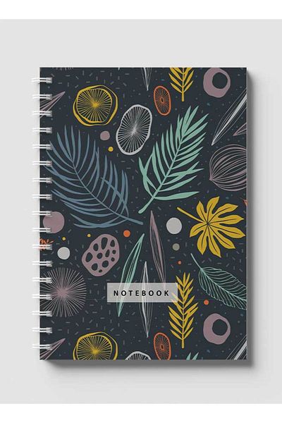 LOWHA Spiral Notebook with Front and Back Hard Covers Featuring Tropical Design