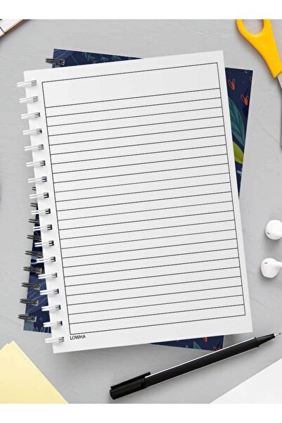LOWHA دفتر ملاحظات حلزوني مع غلافين أمامي وخلفي صلبين يتميزان بتصميم تجريدي سلس رائع