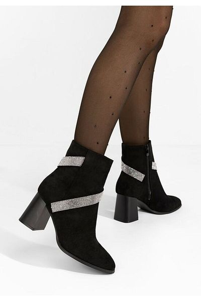 B T Shoes Stacia black heeled ankle boots